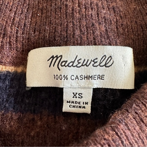 Madewell 100% Cashmere Sweater Reedham Stripe XS - Picture 8 of 10
